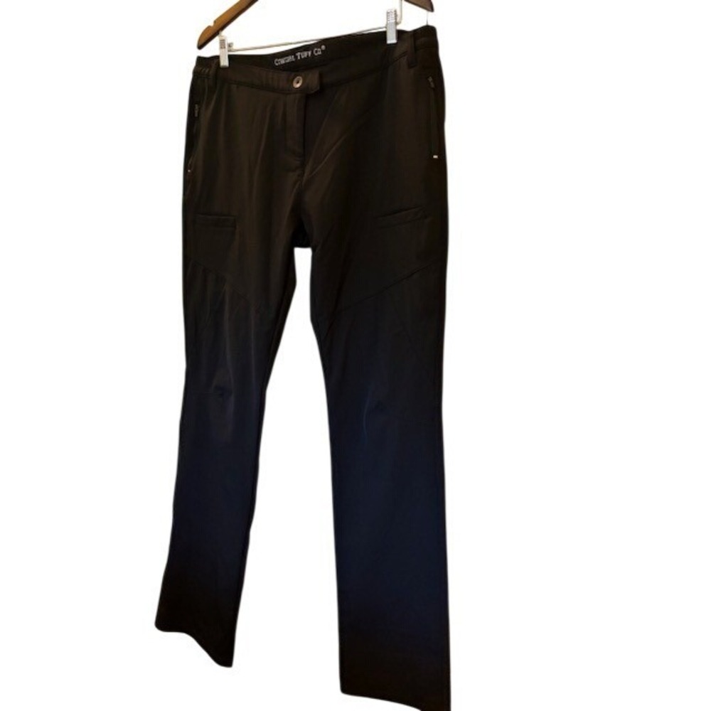 Cowgirl Tuff Co Women's Black Technical Riding Pants Size L Zipper Pockets